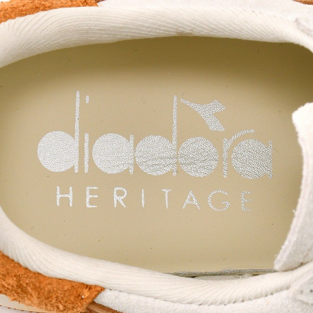 ディアドラヘリテージDIADORAHERITAGEレザースニーカーメンズローカットシューズビーエリートアッセーザB.ELITEASCESAスエードホワイト×オレンジブラウンラバーソール国内正規品でらでら公式ブランド
