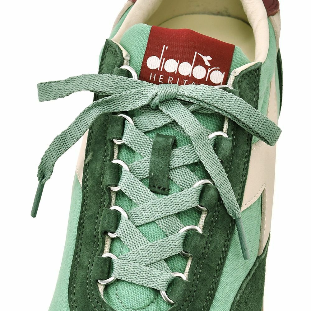 ディアドラヘリテージDIADORAHERITAGEスニーカーメンズローカットシューズエキップEQUIPECANVASSWEVOキャンバス×スエードライトグリーン×グリーンラバーソール国内正規品でらでら公式ブランド