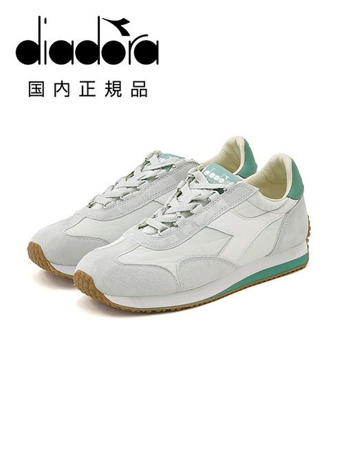 ディアドラヘリテージDIADORAHERITAGEスニーカーメンズローカットシューズエキップEQUIPECANVASSWEVOキャンバス×スエードスカイブルー×グリーンラバーソール国内正規品でらでら公式ブランド