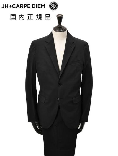 【ポイント8倍7/119:59まで】ジェイエイチプラスカルペディエムJH＋CARPEDIEMセットアップメンズシングルジャケット＆テーパードパンツ別注モデルナイロンジャージーブラック黒ストレッチ生地軽量でらでら公式ブランド