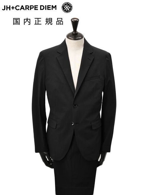 【ポイント8倍7/119:59まで】ジェイエイチプラスカルペディエムJH＋CARPEDIEMセットアップメンズシングルジャケット＆テーパードパンツ別注モデルナイロンジャージーブラック黒ストレッチ生地軽量でらでら公式ブランド