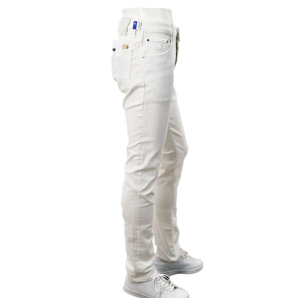 【preSALE!20%off】ヤコブコーエンJACOBCOHENホワイトデニムメンズ白デニムニックNICKコットンポリホワイト白ボタンフライ国内正規品でらでら公式ブランド