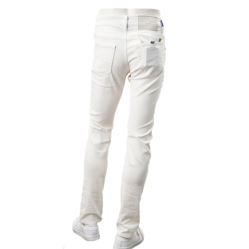 【preSALE!20%off】ヤコブコーエンJACOBCOHENホワイトデニムメンズ白デニムニックNICKコットンポリホワイト白ボタンフライ国内正規品でらでら公式ブランド