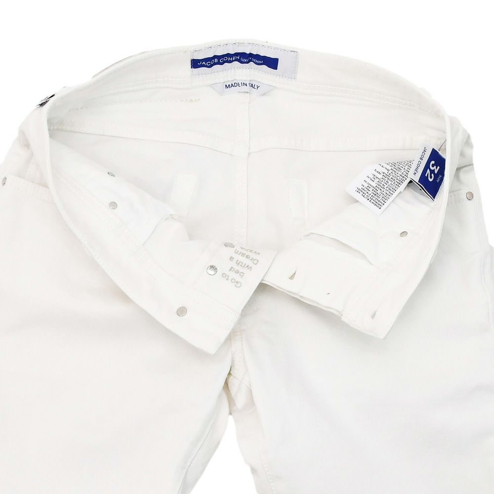 【preSALE!20%off】ヤコブコーエンJACOBCOHENホワイトデニムメンズ白デニムニックNICKコットンポリホワイト白ボタンフライ国内正規品でらでら公式ブランド