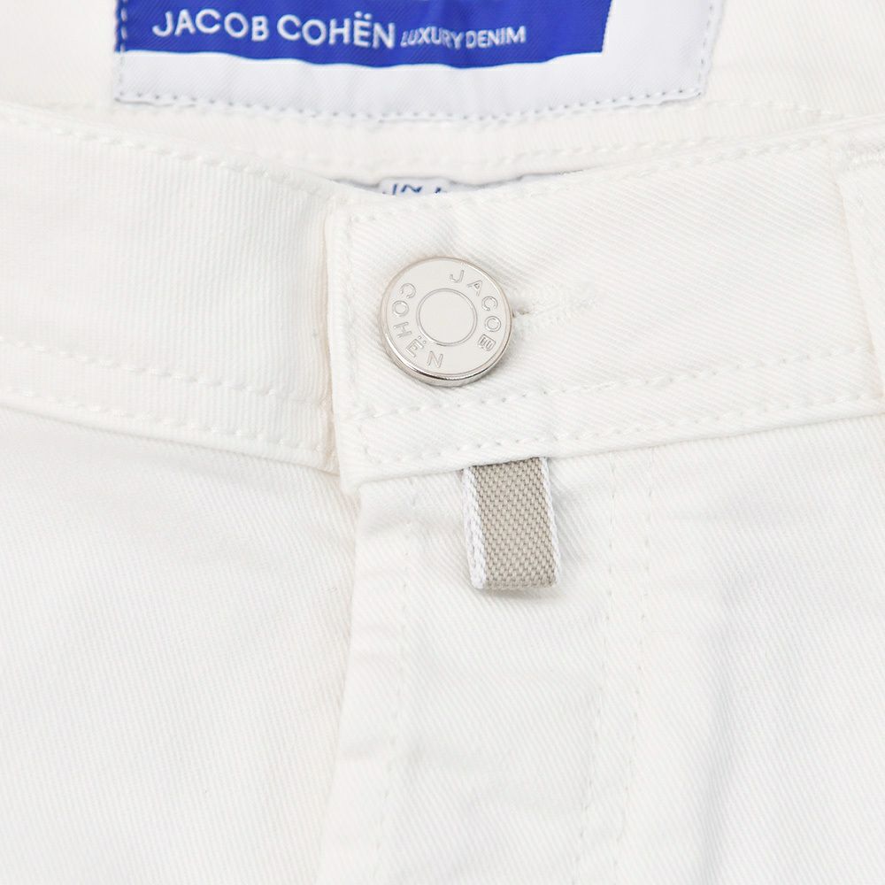 【preSALE!20%off】ヤコブコーエンJACOBCOHENホワイトデニムメンズ白デニムニックNICKコットンポリホワイト白ボタンフライ国内正規品でらでら公式ブランド