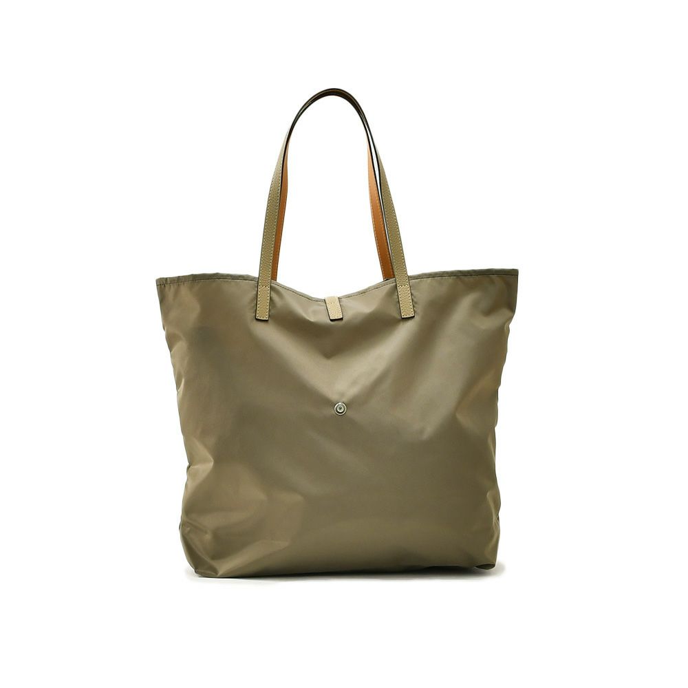 フェリージfelisiトートバッグメンズエコバッグ13/14/1/DS+LDナイロン×ソフトキップレザーカーキ折り畳み可能シルバーパーツコンパクト収納国内正規品でらでら公式ブランド