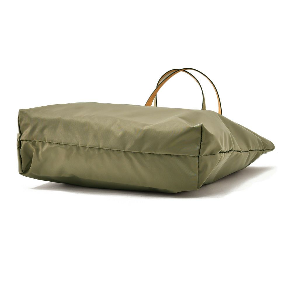 フェリージfelisiトートバッグメンズエコバッグ13/14/1/DS+LDナイロン×ソフトキップレザーカーキ折り畳み可能シルバーパーツコンパクト収納国内正規品でらでら公式ブランド