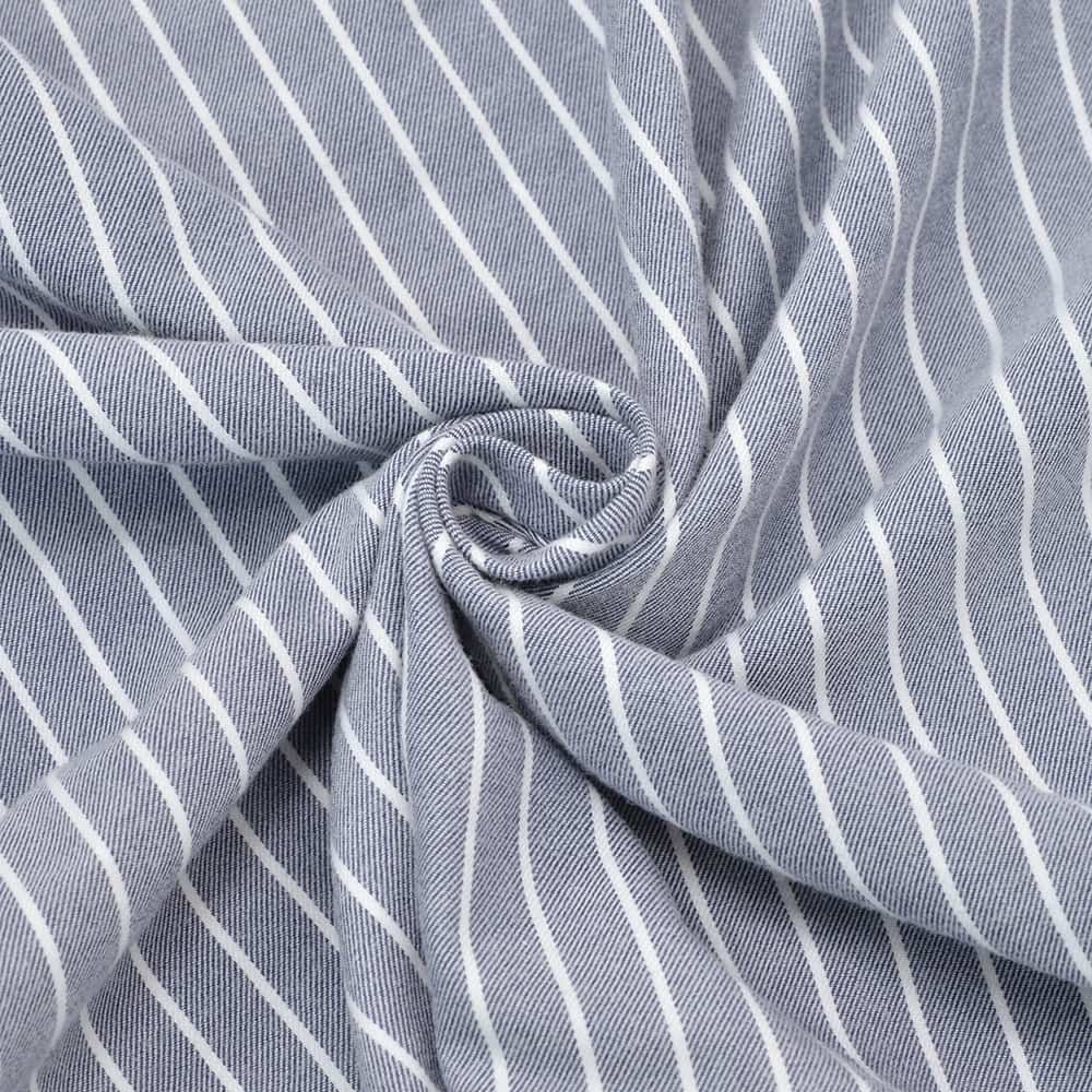 フィナモレFinamore長袖カジュアルシャツメンズSIMONEシモーネコットン生地ブルーグレーストライプブランドロゴ入り貝釦製品洗いカッタウェイ襟国内正規品でらでら公式ブランド