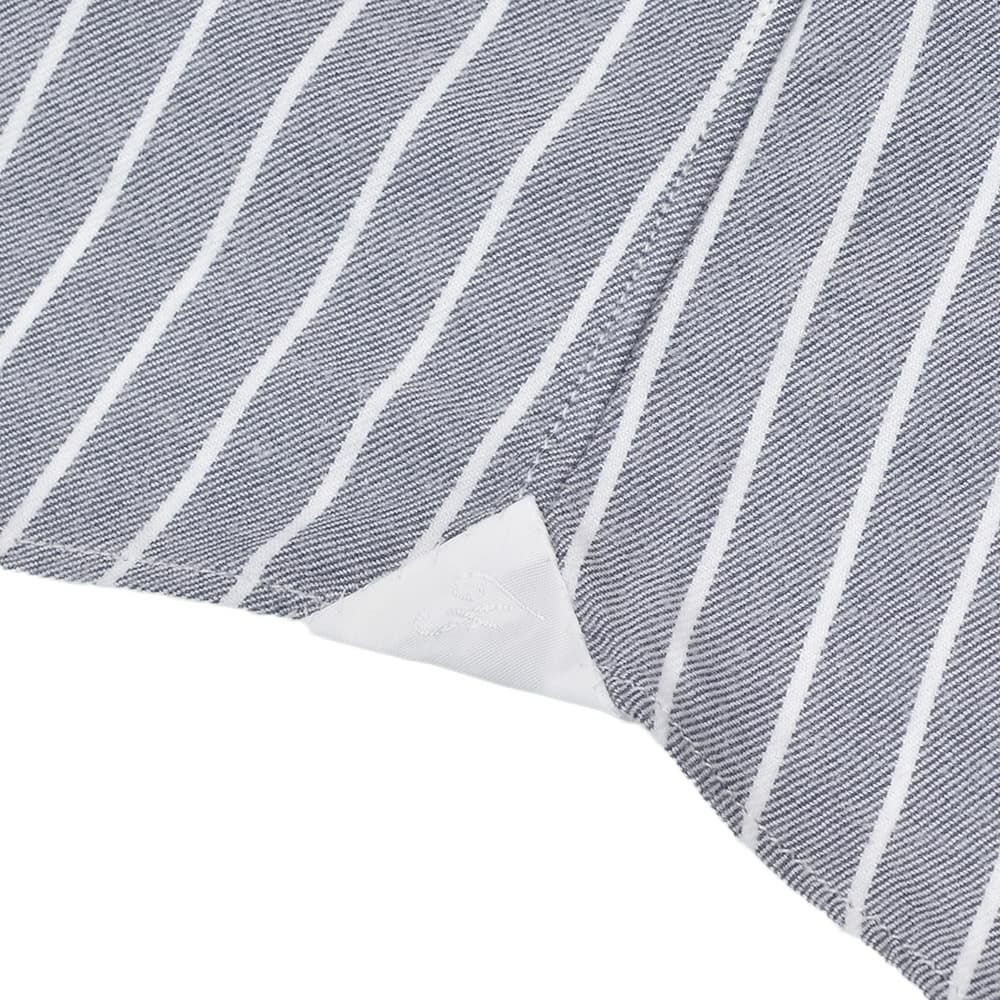 フィナモレFinamore長袖カジュアルシャツメンズSIMONEシモーネコットン生地ブルーグレーストライプブランドロゴ入り貝釦製品洗いカッタウェイ襟国内正規品でらでら公式ブランド