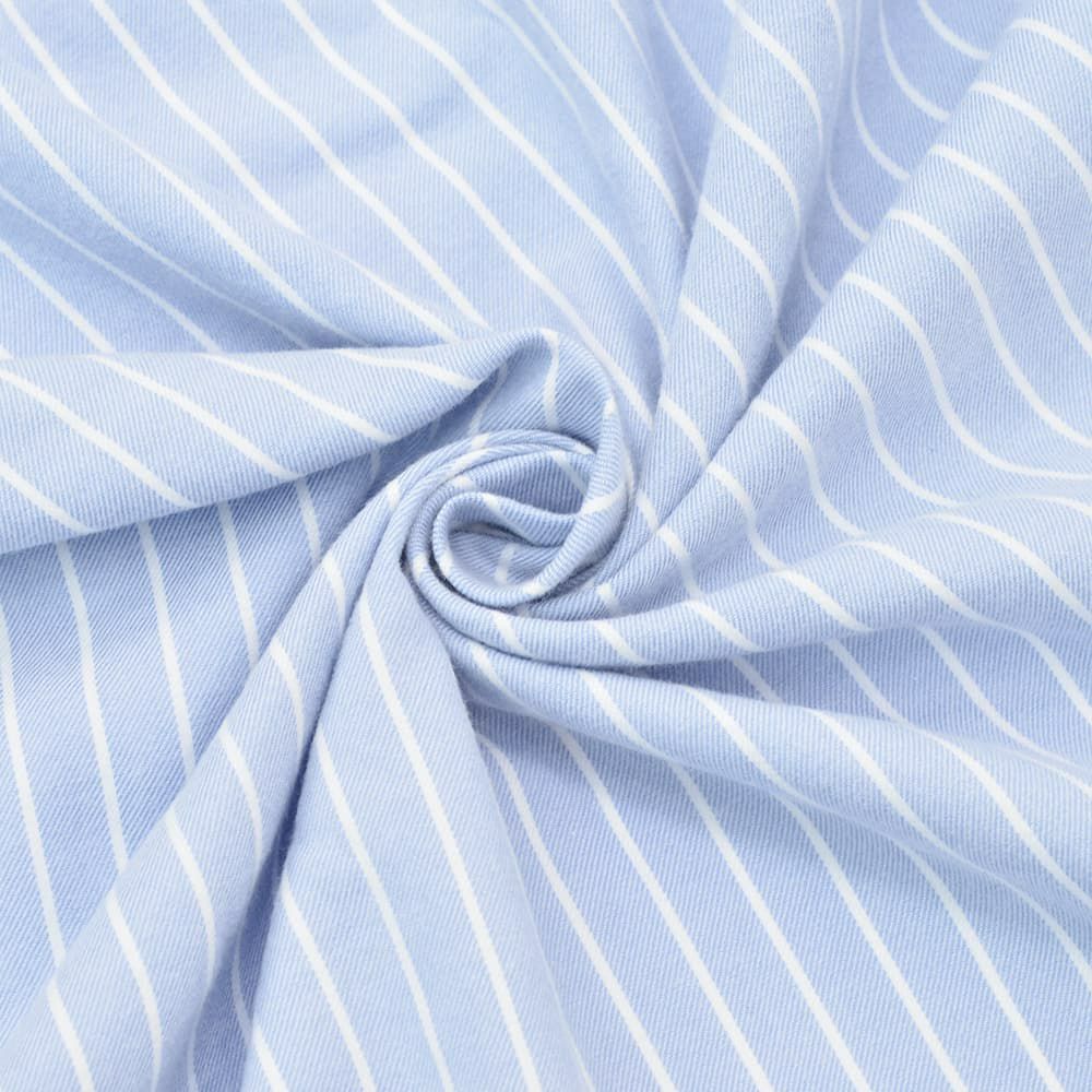 フィナモレFinamore長袖カジュアルシャツメンズSIMONEシモーネコットン生地サックスブルーストライプブランドロゴ入り貝釦製品洗いカッタウェイ襟国内正規品でらでら公式ブランド