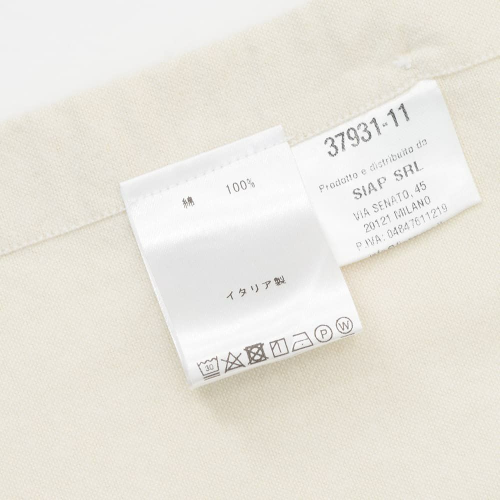 フィナモレFinamore長袖カジュアルシャツメンズSIMONEシモーネコットン生地オフホワイトベージュブランドロゴ入り貝釦製品洗いカッタウェイ襟国内正規品でらでら公式ブランド