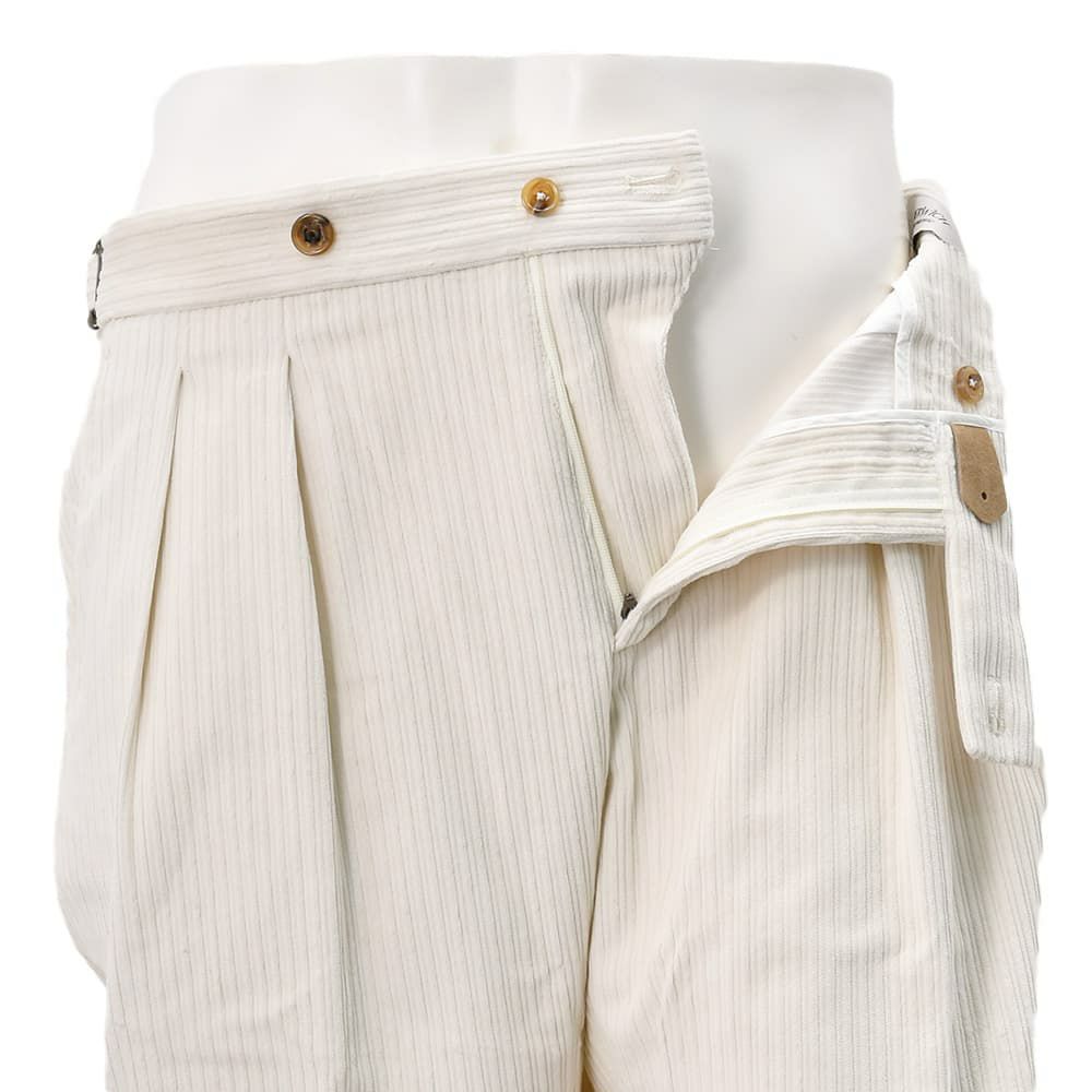 ベルウィッチBERWICHチノスラックスメンズコーデュロイパンツスコッチSCOTCHコットンホワイト白ワイドシルエットサイドアジャスター調節国内正規品でらでら公式ブランド