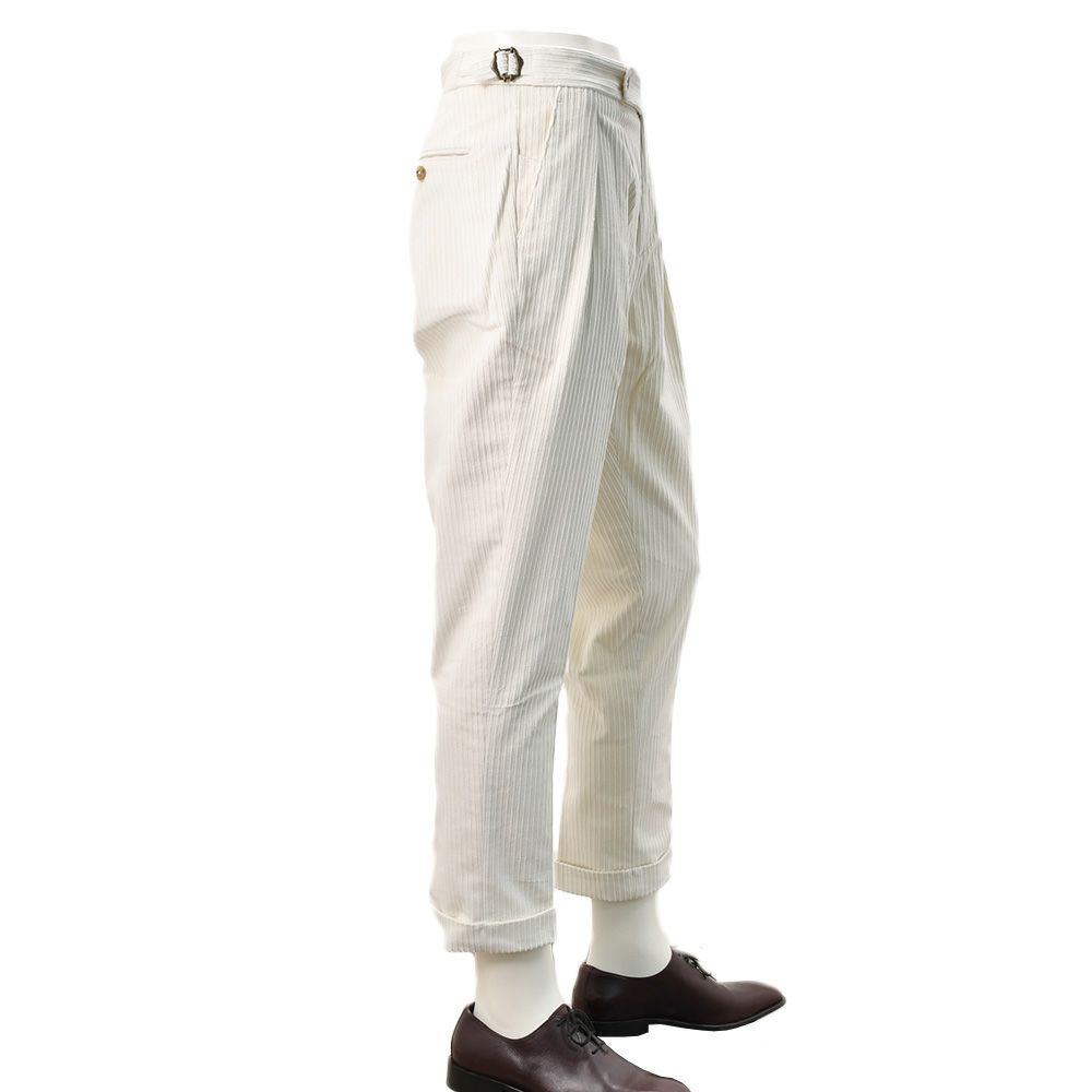 ベルウィッチBERWICHチノスラックスメンズコーデュロイパンツスコッチSCOTCHコットンホワイト白ワイドシルエットサイドアジャスター調節国内正規品でらでら公式ブランド