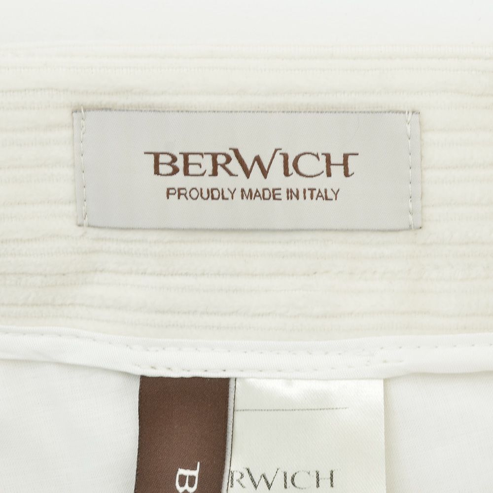 ベルウィッチBERWICHチノスラックスメンズコーデュロイパンツスコッチSCOTCHコットンホワイト白ワイドシルエットサイドアジャスター調節国内正規品でらでら公式ブランド