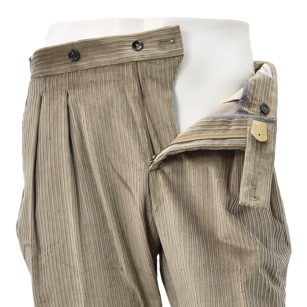 ベルウィッチBERWICHチノスラックスメンズコーデュロイパンツスコッチSCOTCHコットングレージュワイドシルエットサイドアジャスター調節国内正規品でらでら公式ブランド