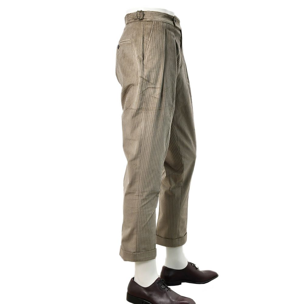 ベルウィッチBERWICHチノスラックスメンズコーデュロイパンツスコッチSCOTCHコットングレージュワイドシルエットサイドアジャスター調節国内正規品でらでら公式ブランド