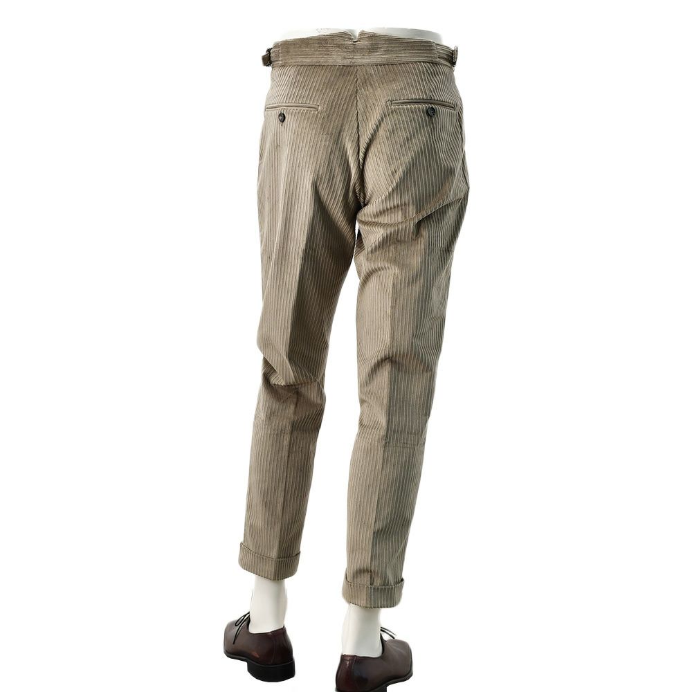 ベルウィッチBERWICHチノスラックスメンズコーデュロイパンツスコッチSCOTCHコットングレージュワイドシルエットサイドアジャスター調節国内正規品でらでら公式ブランド