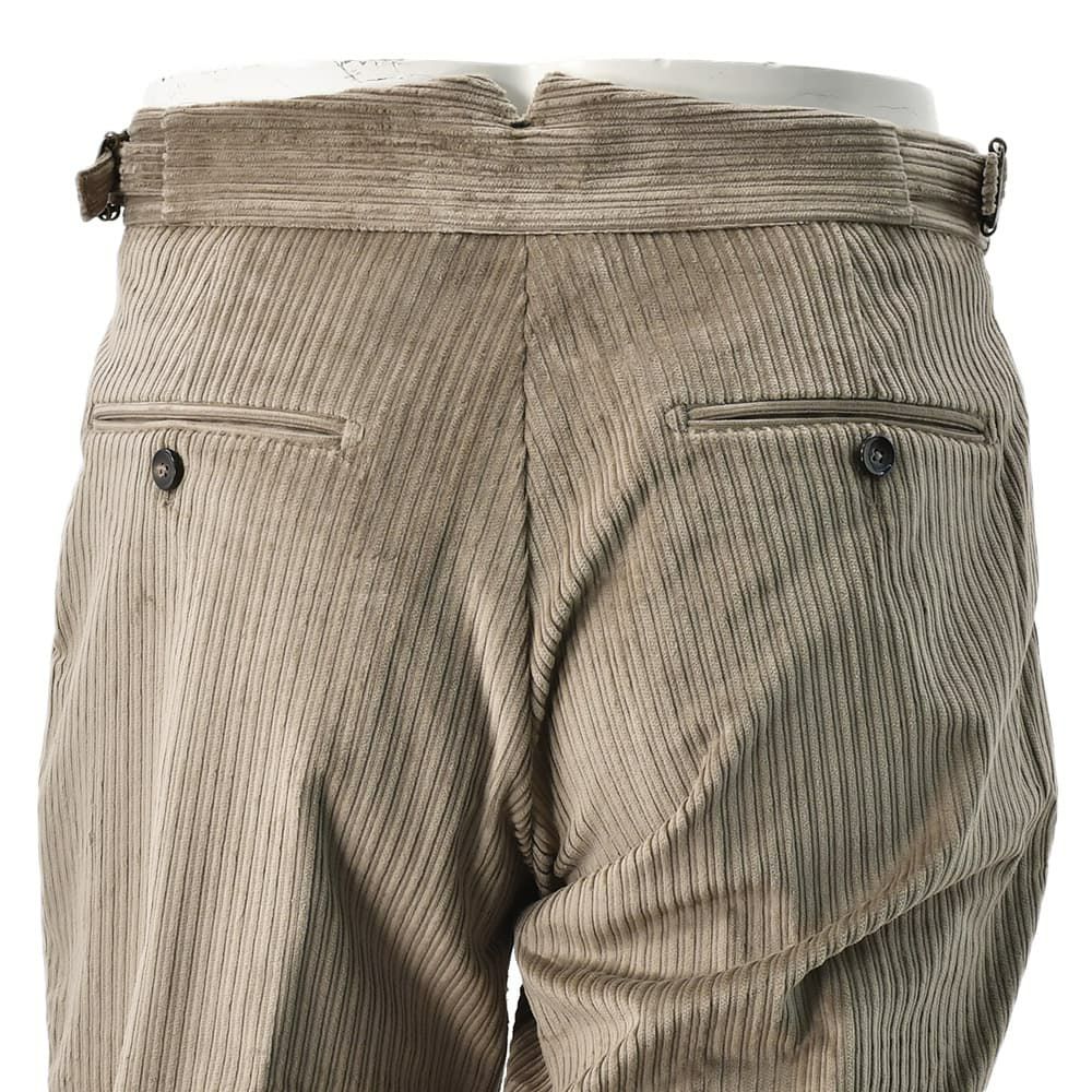 ベルウィッチBERWICHチノスラックスメンズコーデュロイパンツスコッチSCOTCHコットングレージュワイドシルエットサイドアジャスター調節国内正規品でらでら公式ブランド