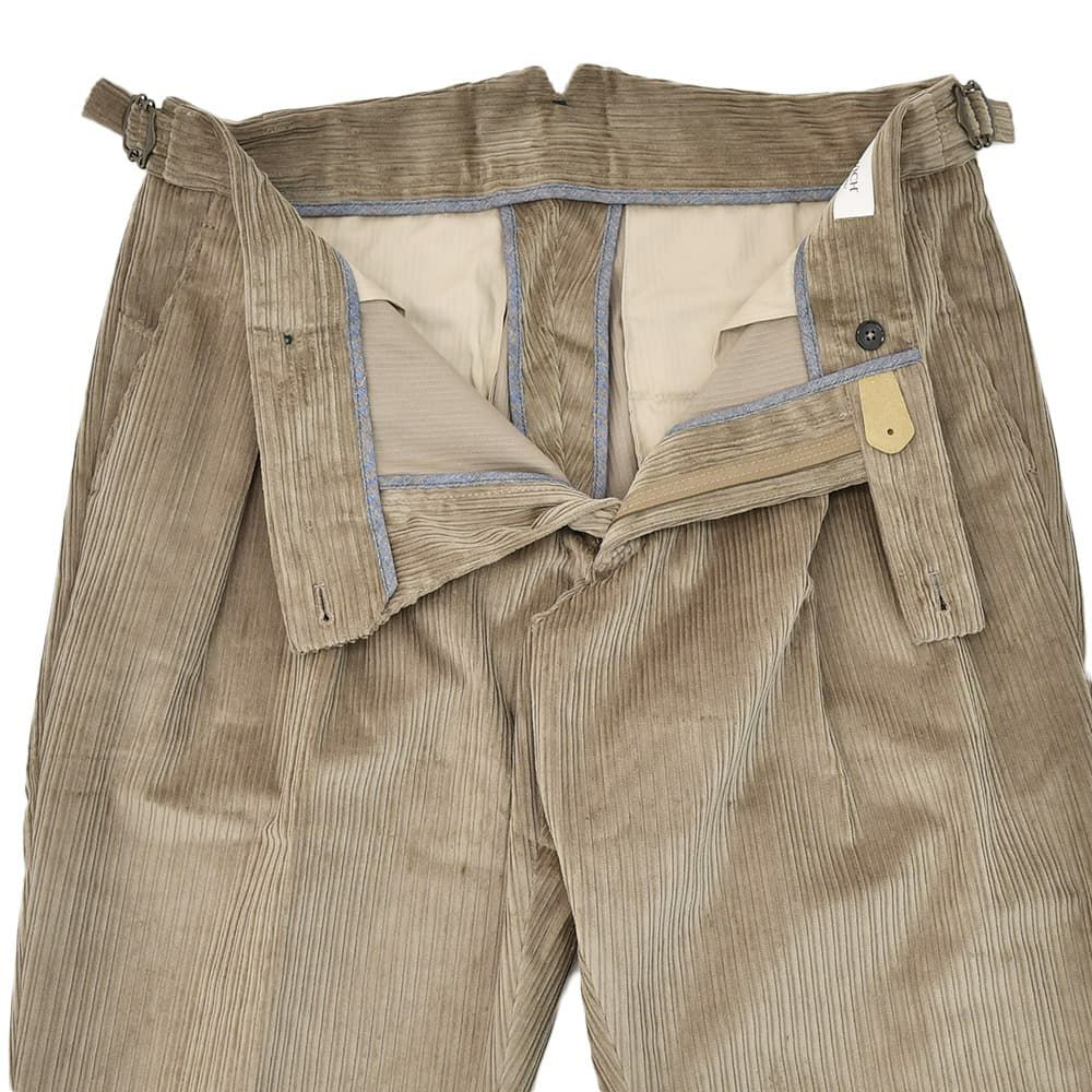 ベルウィッチBERWICHチノスラックスメンズコーデュロイパンツスコッチSCOTCHコットングレージュワイドシルエットサイドアジャスター調節国内正規品でらでら公式ブランド