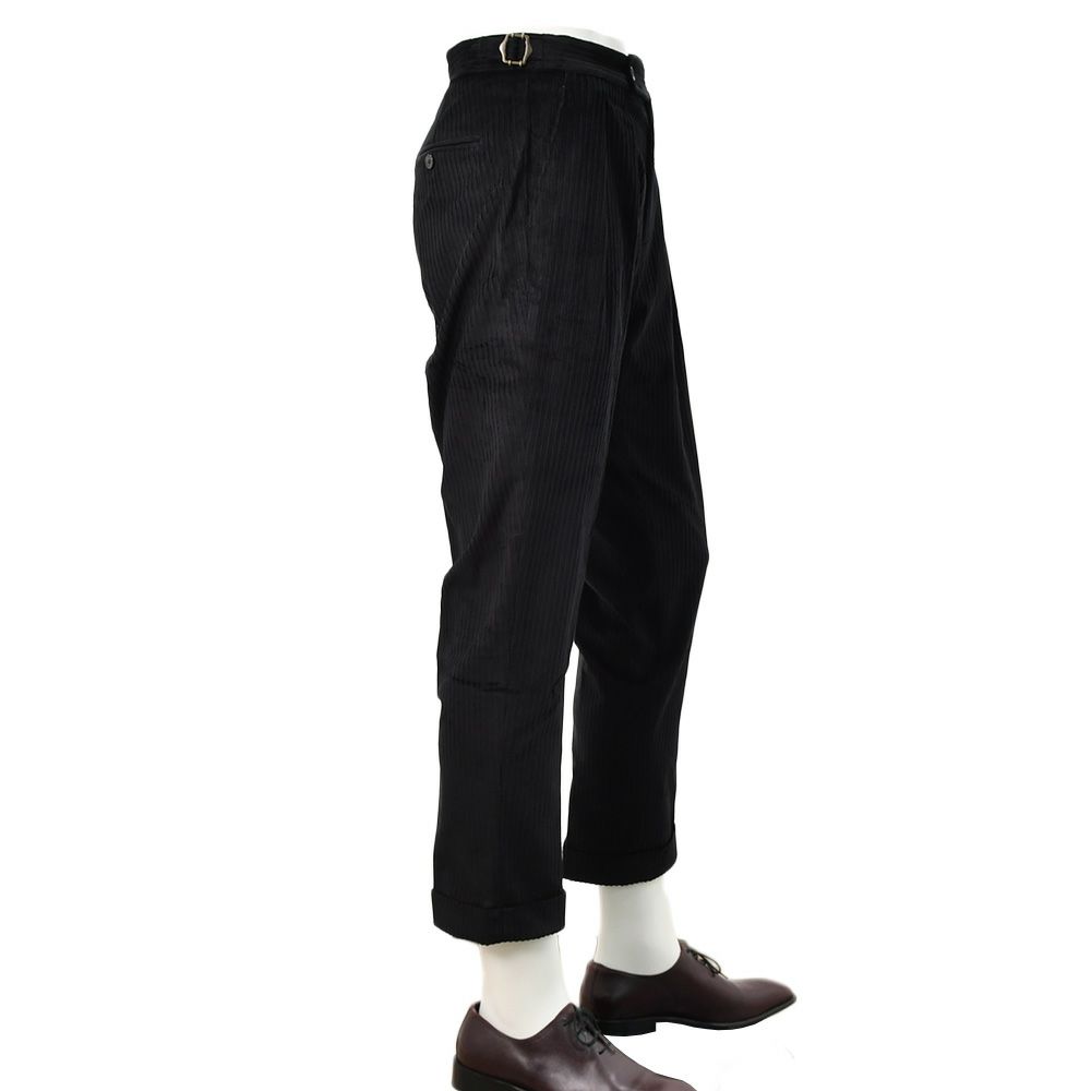ベルウィッチBERWICHチノスラックスメンズコーデュロイパンツスコッチSCOTCHコットンブラック黒ワイドシルエットサイドアジャスター調節国内正規品でらでら公式ブランド