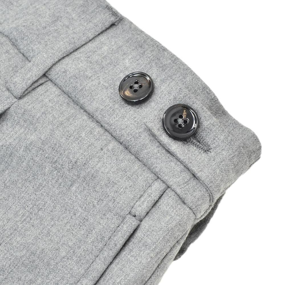 ベルウィッチBERWICHチノスラックスメンズウールパンツベルトBERTOウールアイスグレー灰色1プリーツシャーリング仕様サイドアジャスター釦国内正規品でらでら公式ブランド