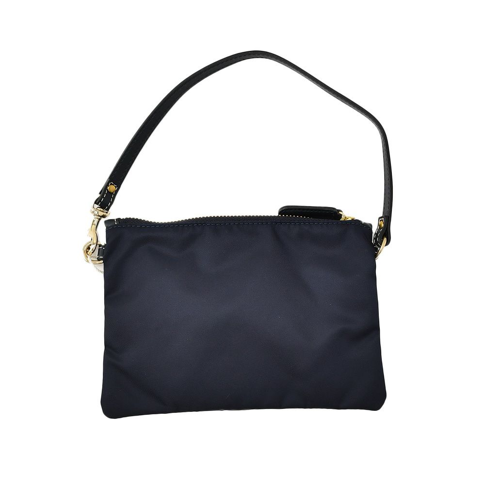 フェリージFelisiマルチケース男女兼用739/2/DSシルキーナイロンネイビー紺レザーストラップ付きコンパクトポーチファスナー開閉式国内正規品でらでら公式ブランド