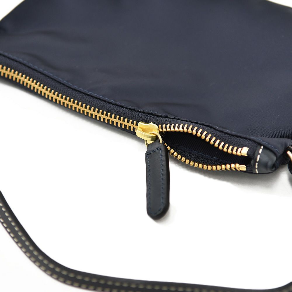 フェリージFelisiマルチケース男女兼用739/2/DSシルキーナイロンネイビー紺レザーストラップ付きコンパクトポーチファスナー開閉式国内正規品でらでら公式ブランド