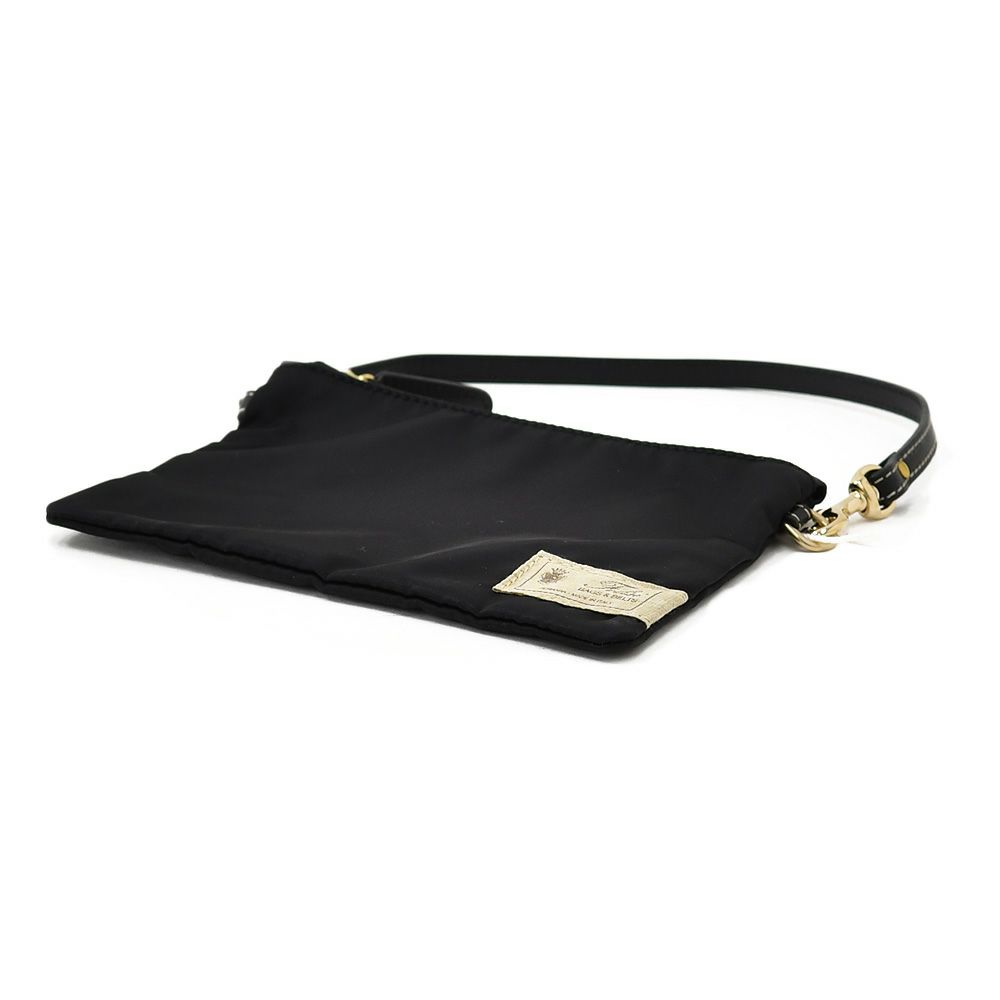 フェリージFelisiマルチケース男女兼用739/2/DSシルキーナイロンブラック黒レザーストラップ付きコンパクトポーチファスナー開閉式国内正規品でらでら公式ブランド