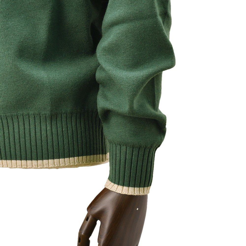 リプレイREPLAYニットブルゾンメンズアウターアクリルポリウレタングリーン緑リブ襟国内正規品でらでら公式ブランド