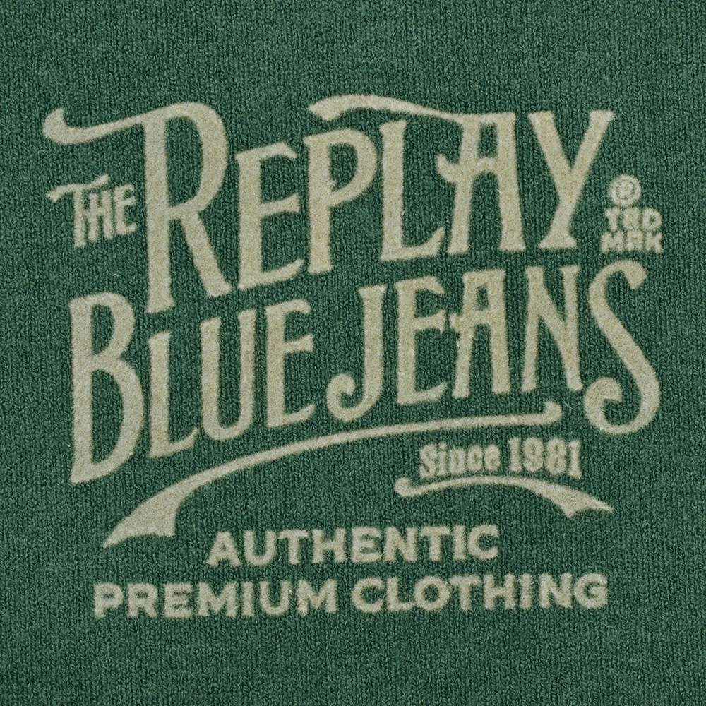 リプレイREPLAYニットブルゾンメンズアウターアクリルポリウレタングリーン緑リブ襟国内正規品でらでら公式ブランド