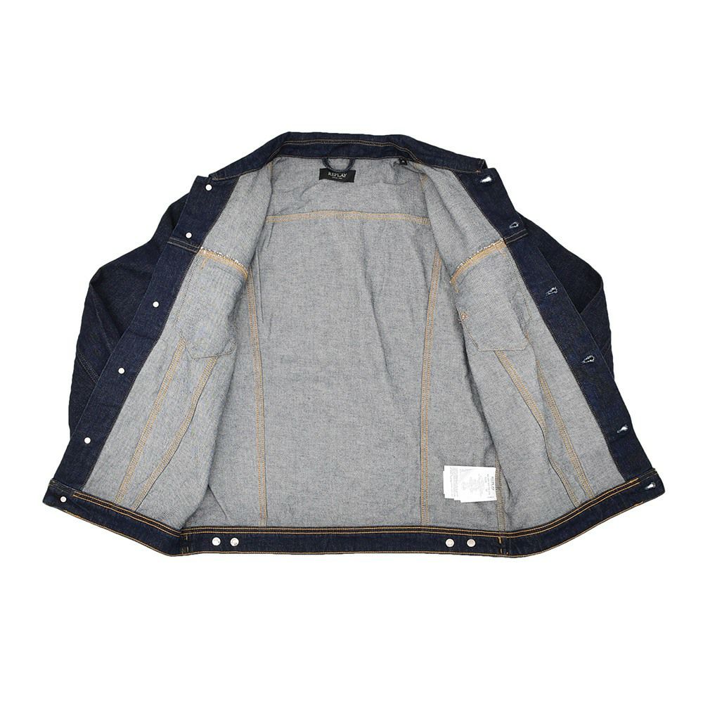 リプレイREPLAYデニムジャケットメンズGジャンブルゾンコットンポリウレタンサスティナブルインディゴ紺国内正規品でらでら公式ブランド