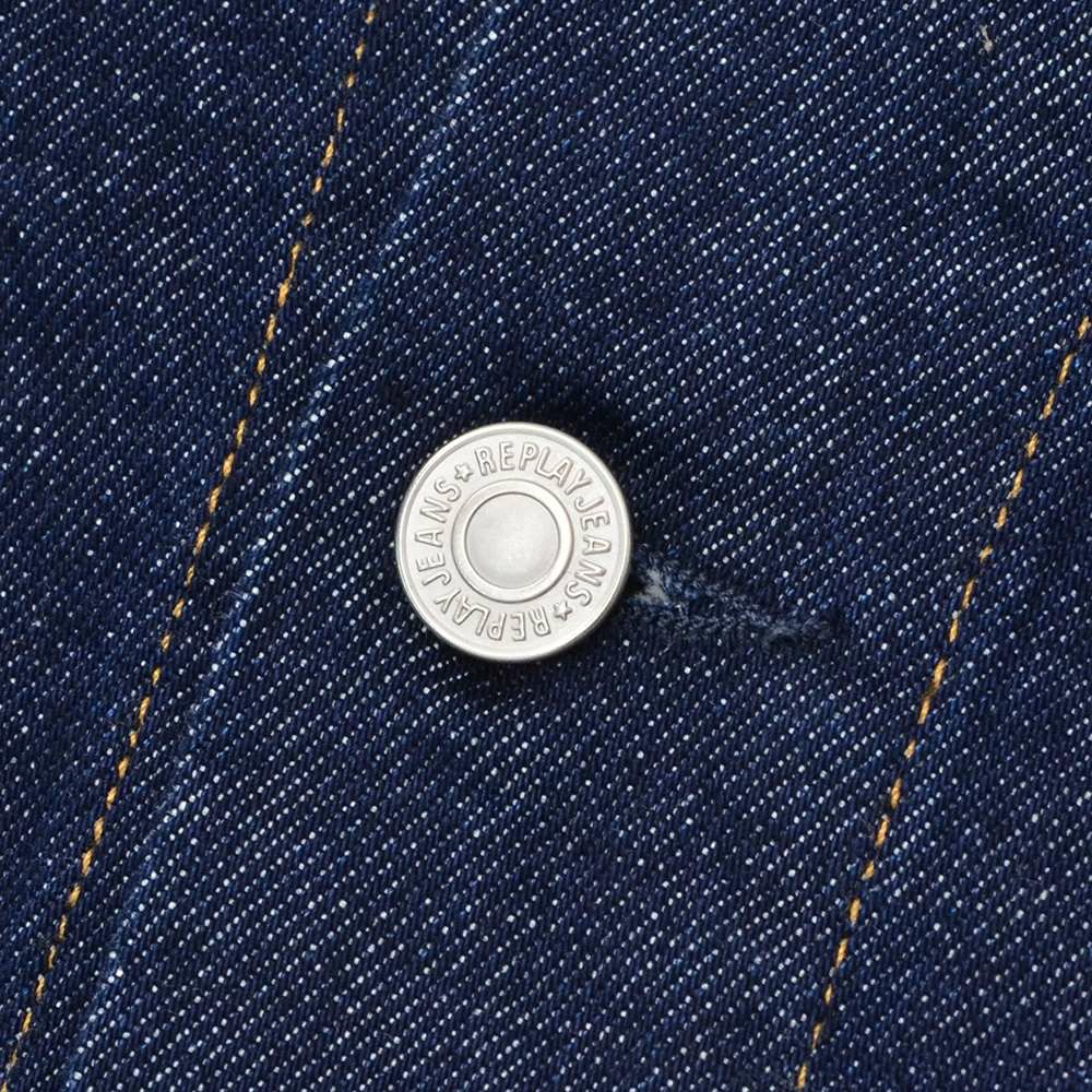 リプレイREPLAYデニムジャケットメンズGジャンブルゾンコットンポリウレタンサスティナブルインディゴ紺国内正規品でらでら公式ブランド