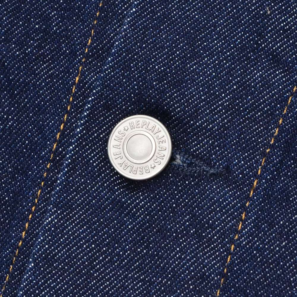リプレイREPLAYデニムジャケットメンズGジャンブルゾンコットンポリウレタンサスティナブルインディゴ紺国内正規品でらでら公式ブランド