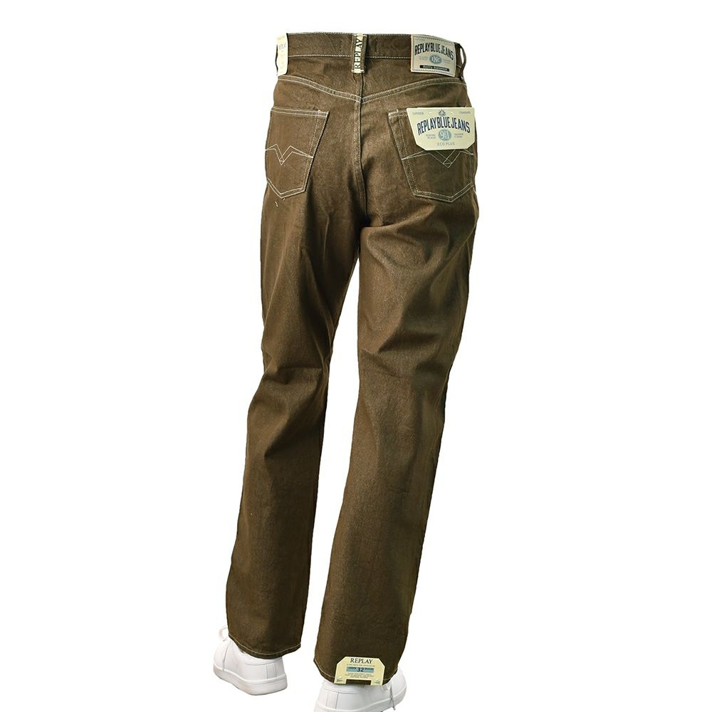 リプレイREPLAYジーンズメンズデニムパンツSTRAIGHTFITストレートフィットコットン100%ブラウン国内正規品でらでら公式ブランド