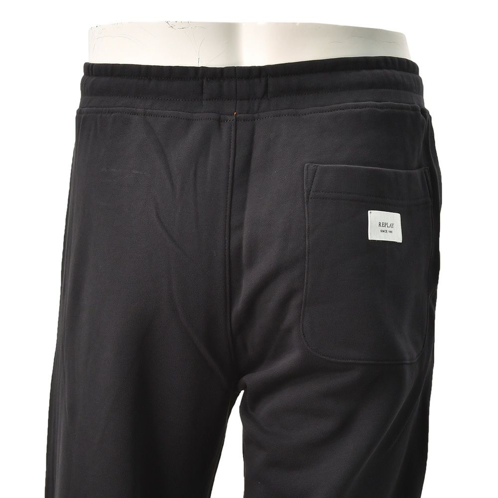 リプレイREPLAYジョガーパンツメンズスポーツジムジャージコットンブラック黒裾リブ国内正規品でらでら公式ブランド