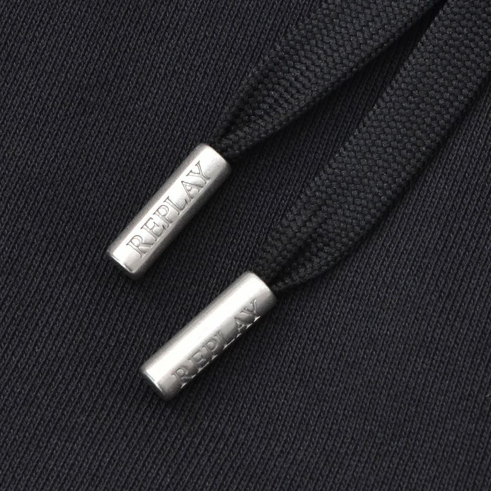 リプレイREPLAYジョガーパンツメンズスポーツジムジャージコットンブラック黒裾リブ国内正規品でらでら公式ブランド