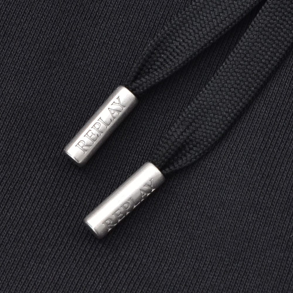 リプレイREPLAYジョガーパンツメンズスポーツジムジャージコットンブラック黒裾リブ国内正規品でらでら公式ブランド