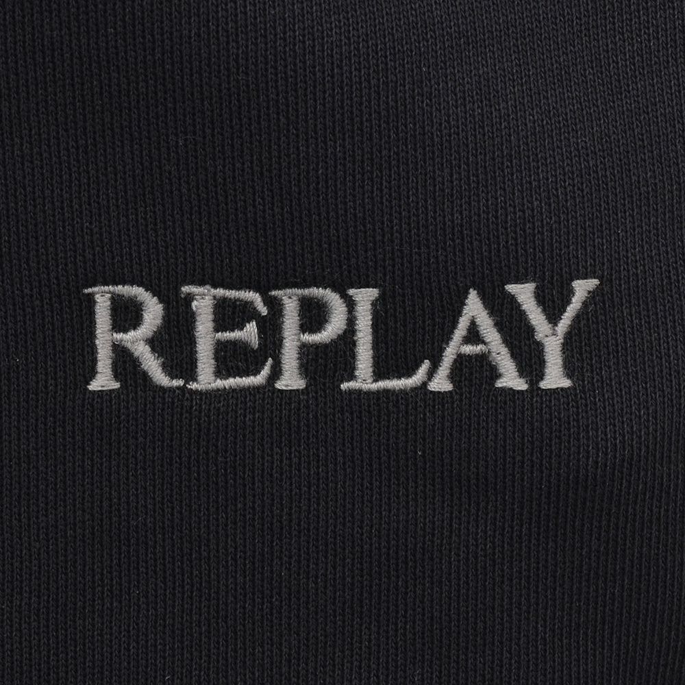 リプレイREPLAYジョガーパンツメンズスポーツジムジャージコットンブラック黒裾リブ国内正規品でらでら公式ブランド