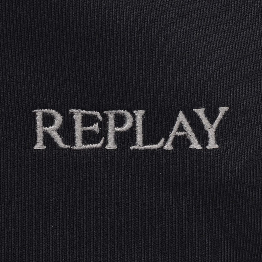 リプレイREPLAYジョガーパンツメンズスポーツジムジャージコットンブラック黒裾リブ国内正規品でらでら公式ブランド