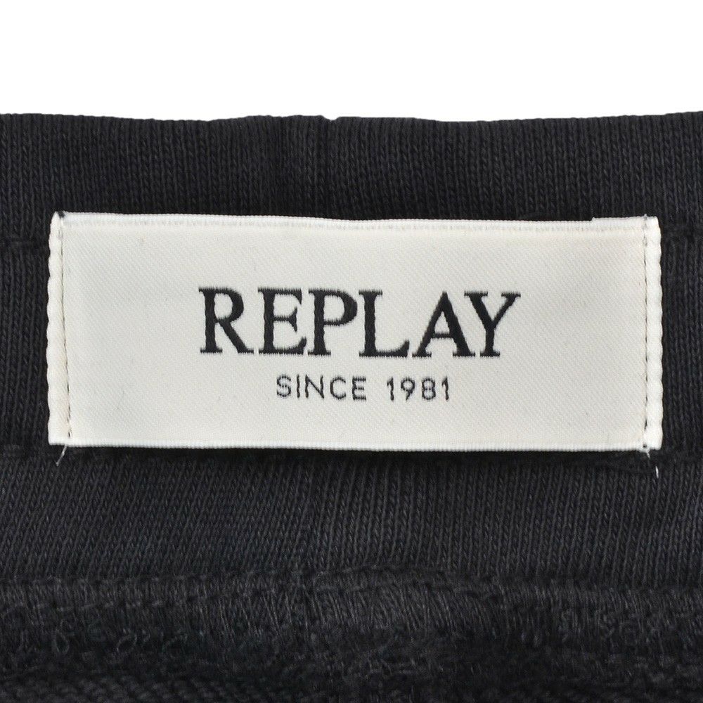 リプレイREPLAYジョガーパンツメンズスポーツジムジャージコットンブラック黒裾リブ国内正規品でらでら公式ブランド
