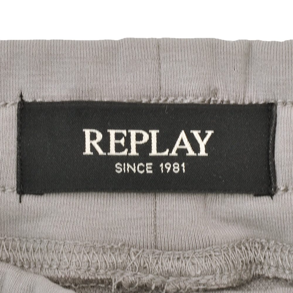 リプレイREPLAYジョガーパンツメンズカーゴジョガーコットンポリエステルグレージュ裾リブスポーツジムジャージ国内正規品でらでら公式ブランド