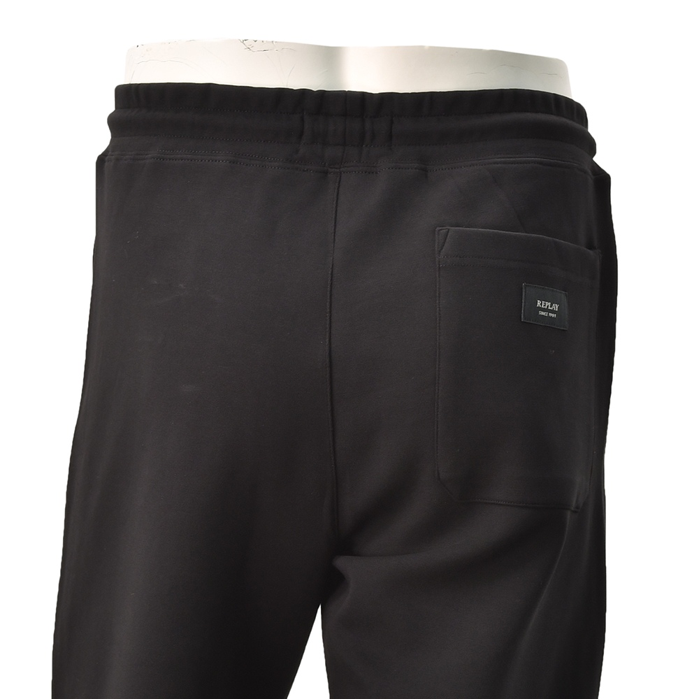 リプレイREPLAYジョガーパンツメンズスポーツジムジャージコットンポリエステルブラック黒裾リブ国内正規品でらでら公式ブランド