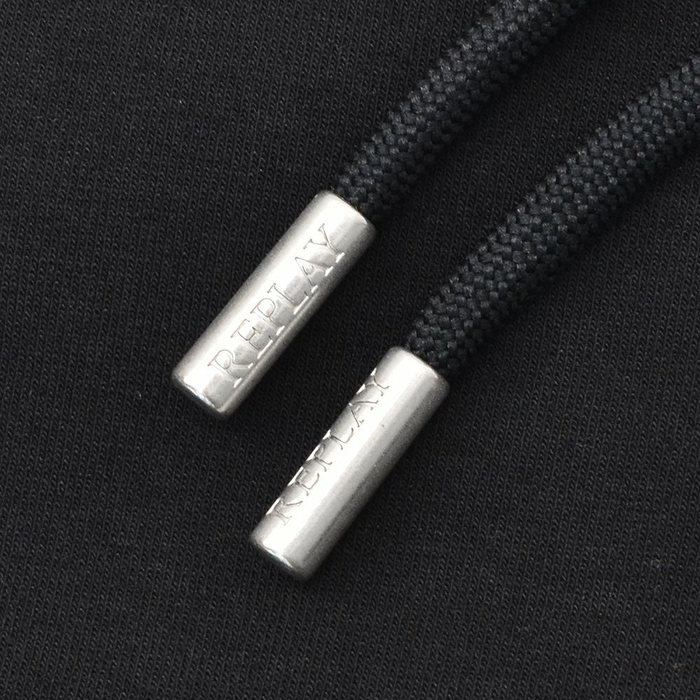 リプレイREPLAYジョガーパンツメンズスポーツジムジャージコットンポリエステルブラック黒裾リブ国内正規品でらでら公式ブランド