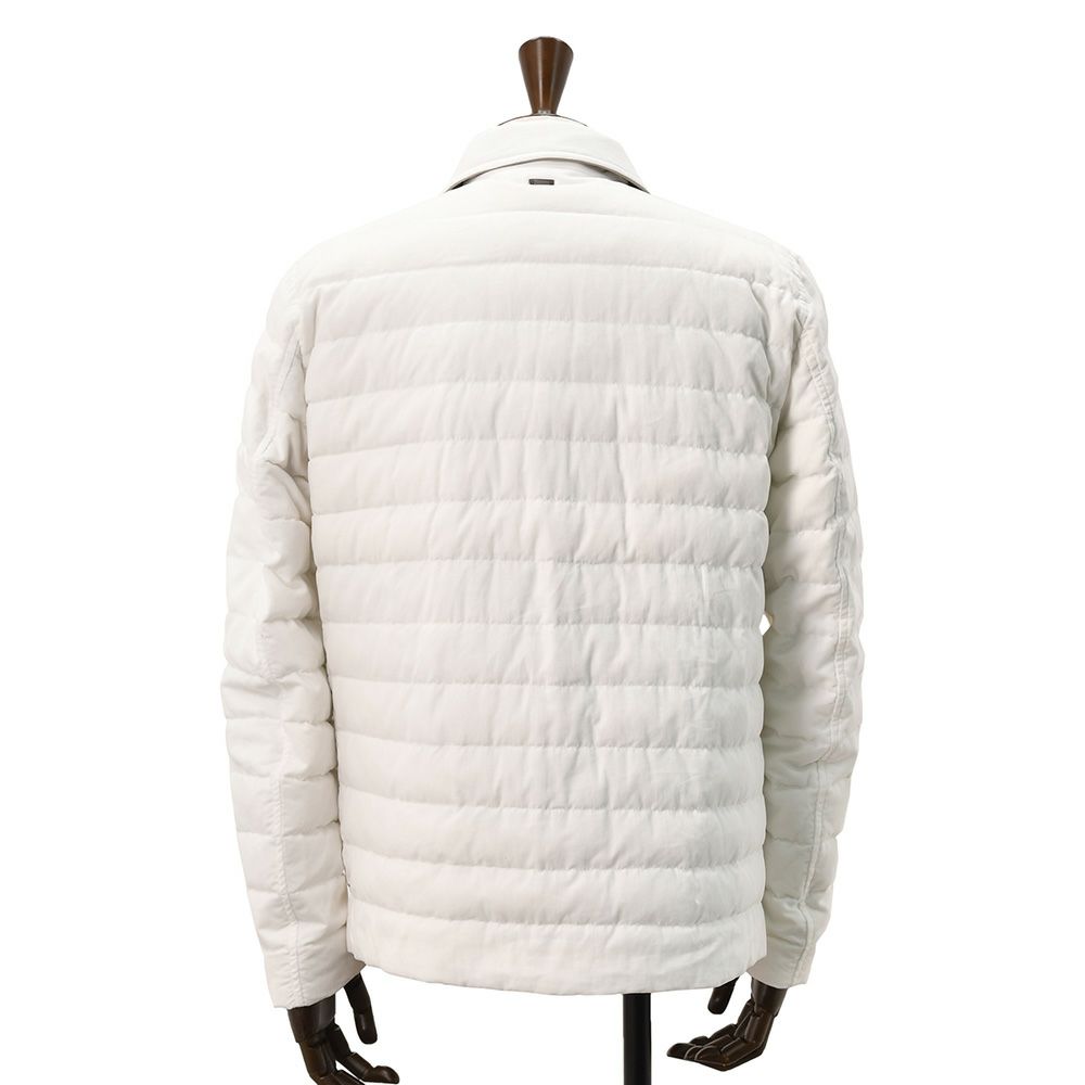 ヘルノリゾートHERNORESORTダウンジャケットメンズライトアウターダウンブルゾンPI00106UR細畝コーデュロイコットン100%ホワイト白レギュラーフィット国内正規品でらでら公式ブランド