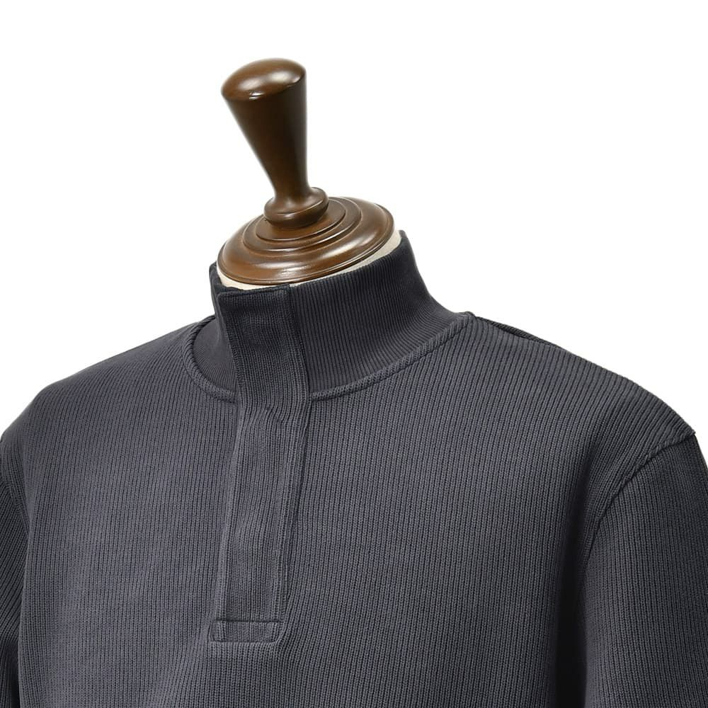 ヘルノリゾートHERNORESORTスタンドネックニットウェアメンズJL00002URコットン100%ネイビー紺フライフロント国内正規品でらでら公式ブランド