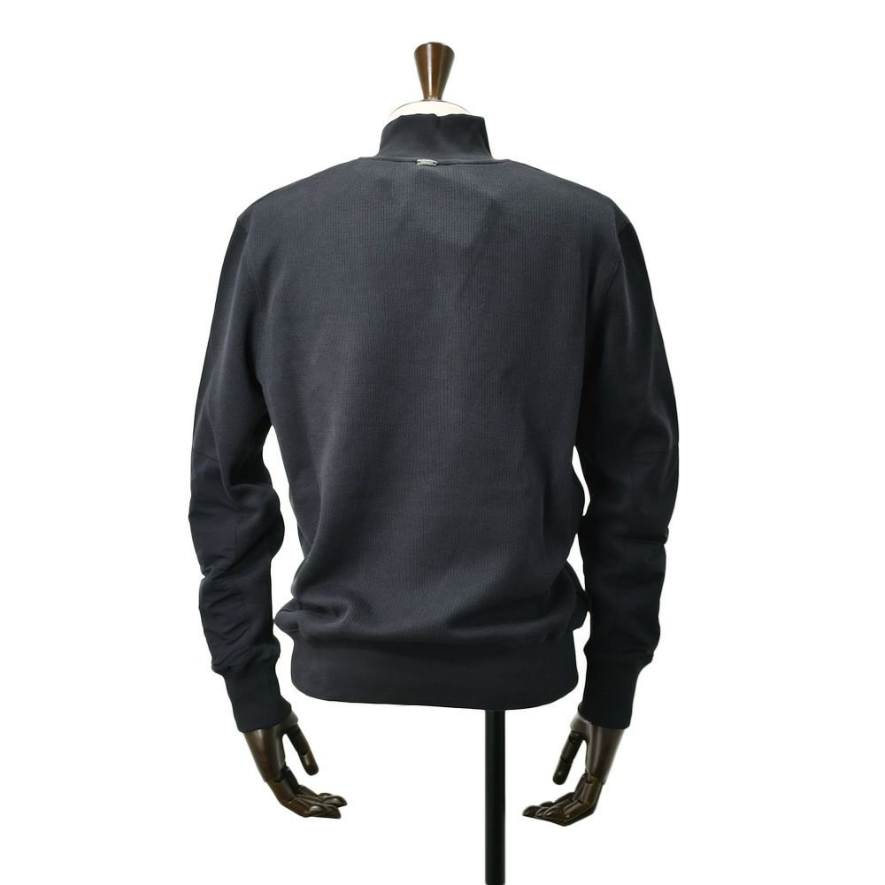 ヘルノリゾートHERNORESORTスタンドネックニットウェアメンズJL00002URコットン100%ネイビー紺フライフロント国内正規品でらでら公式ブランド