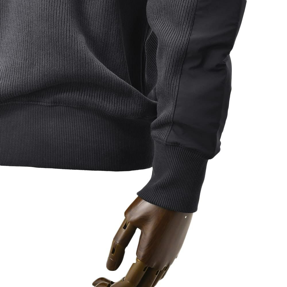 ヘルノリゾートHERNORESORTスタンドネックニットウェアメンズJL00002URコットン100%ネイビー紺フライフロント国内正規品でらでら公式ブランド