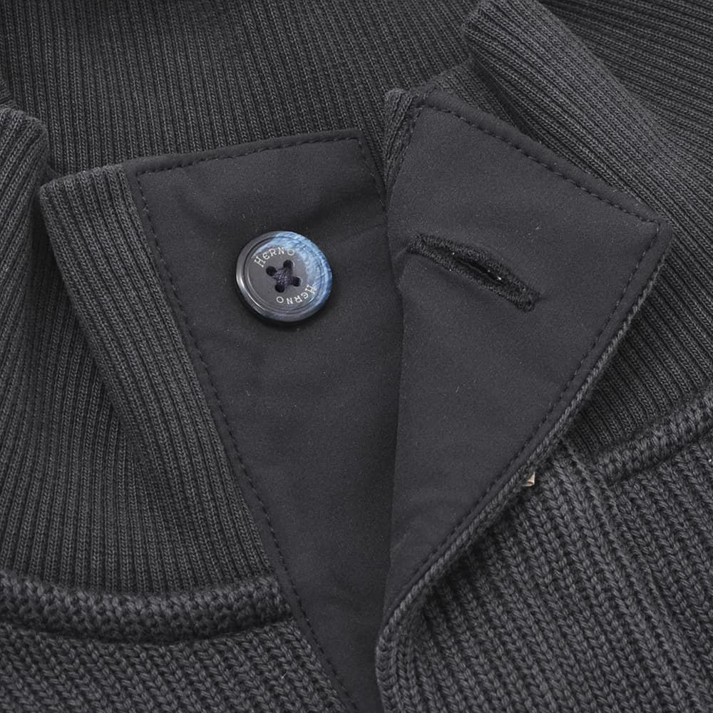 ヘルノリゾートHERNORESORTスタンドネックニットウェアメンズJL00002URコットン100%ネイビー紺フライフロント国内正規品でらでら公式ブランド