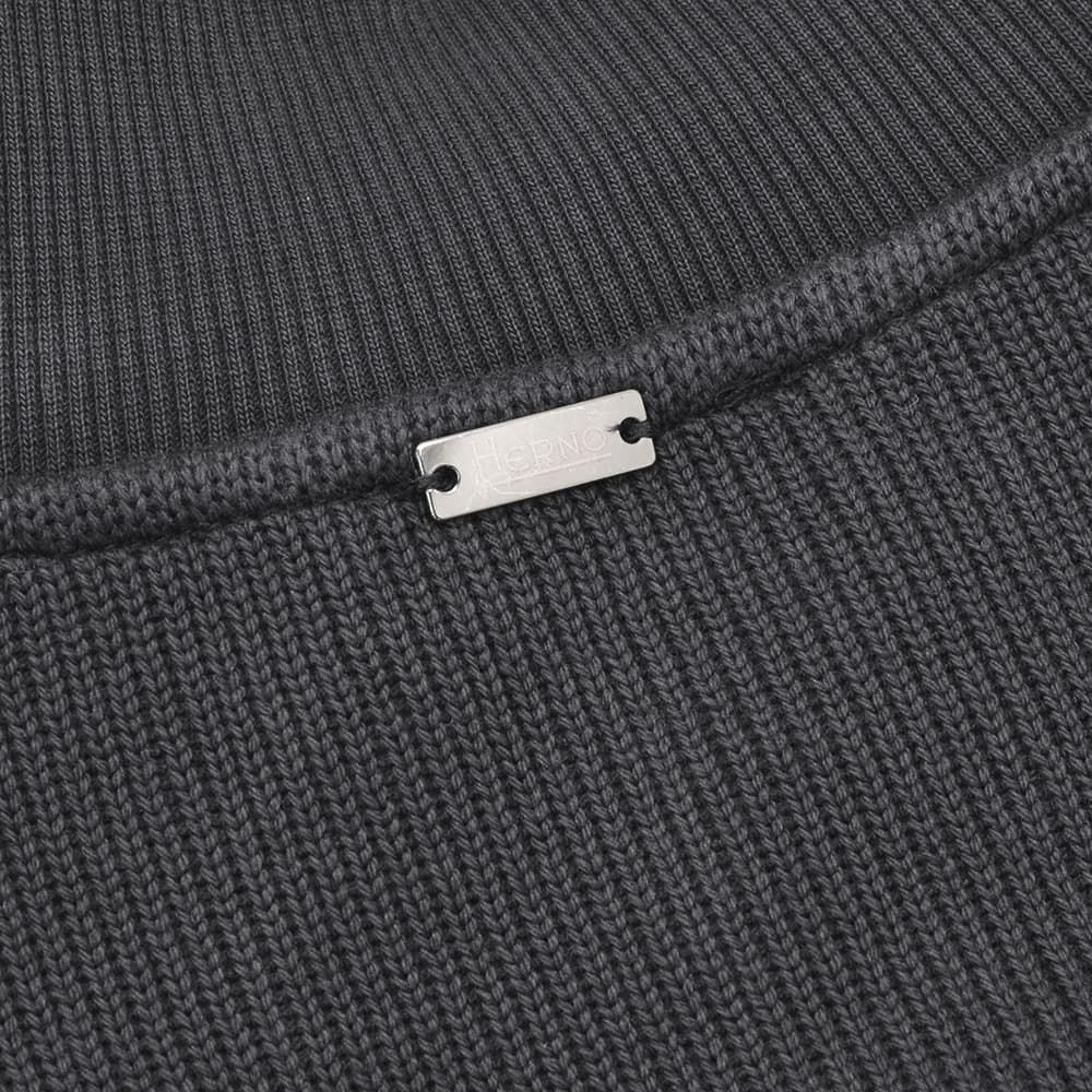 ヘルノリゾートHERNORESORTスタンドネックニットウェアメンズJL00002URコットン100%ネイビー紺フライフロント国内正規品でらでら公式ブランド
