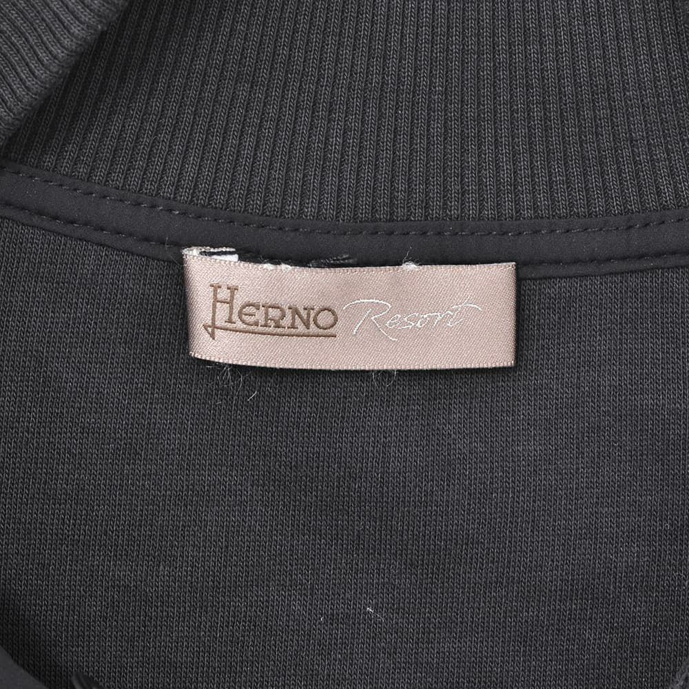 ヘルノリゾートHERNORESORTスタンドネックニットウェアメンズJL00002URコットン100%ネイビー紺フライフロント国内正規品でらでら公式ブランド